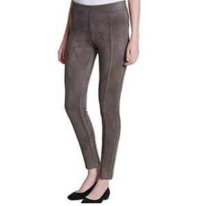 ANDREW MARC Taupe Brown Faux Suede Stretch Pull on Pant